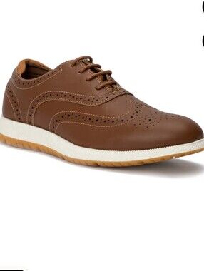 Boys Brown Wingtip Oxford Loafers Size 4 New